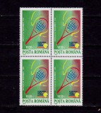 Cumpara ieftin RO 1995 ,LP 1391 ,&quot;A V-a editie &quot;Open Tenis Bucuresti&quot;&quot; , bloc de 4, MNH, Religie, Nestampilat