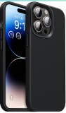 Huse silicon antisoc cu microfibra pentru Iphone 14 Pro Negru