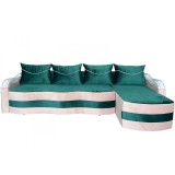 Coltar Extensibil Simona, 300X145X70 Cm, Verde, Crem