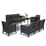 Set mobilier de gradina Leziter Venus III, 8 locuri, grafit