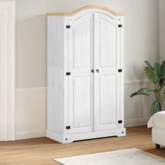 vidaXL Șifonier &bdquo;Corona&rdquo;, alb, 102x52x186 cm, lemn masiv de pin 4012155