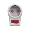 Stecher (Adaptor) Schuko, 1 Post cu Intrerupator, Plastic Alb - Accesorii Instalatii Electrice
