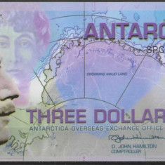 !!! ANTARCTICA - 3 DOLARI 2008 - UNC / POLIMER / CA CEA DIN SCAN