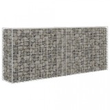 Gabion din coș de oțel, 85x30x200 cm, argintiu, vidaXL