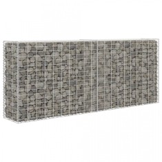 Gabion din coș de oțel, 85x30x200 cm, argintiu foto