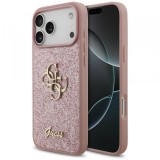 Husa pentru Apple iPhone 18 Pro Max / 17 Pro Max, Guess, Fixed Glitter Big 4G, Roz