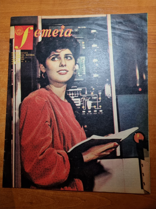 revista femeia august 1988-art. chirnogi jud calarasi,comuna schela jud. galati