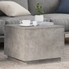 Măsuță de cafea cu lumini LED, gri beton, 50x50x40 cm