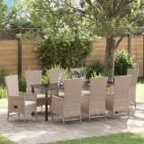 vidaXL Set de Scaune Exterioare cu pernă 9 pcs