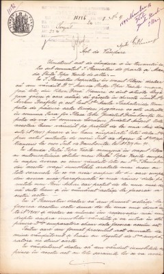 A2737N Act de cumpărare &amp;icirc;napoi de către v&amp;acirc;nzător a unor hanuri, pădure, vie etc, 1898, Pitești, semnat de cumpărător prin punerea degetului foto