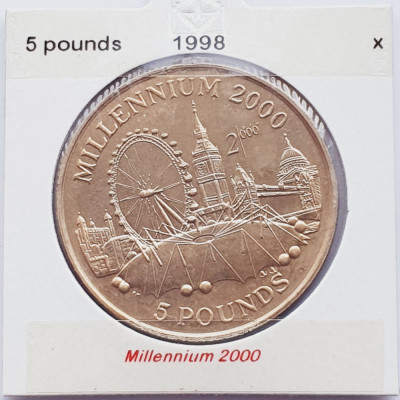 2891 Gibraltar 5 Pounds 1998 Elizabeth II (Millennium) km 771 foto