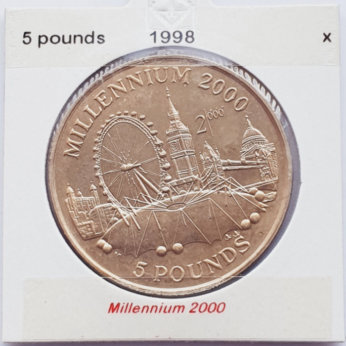 2891 Gibraltar 5 Pounds 1998 Elizabeth II (Millennium) km 771