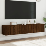 Comoda TV de perete cu LED, 2 buc. stejar maro, 80x35x31 cm GartenMobel Dekor, vidaXL