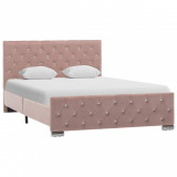 VidaXL Cadru de pat, roz, 120 x 200 cm, material textil