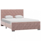 vidaXL Cadru de pat, roz, 120 x 200 cm, material textil