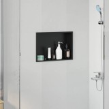 Cumpara ieftin Nisă de Duș Negru 45 x 30 x 9.5 cm Oţel inoxidabil