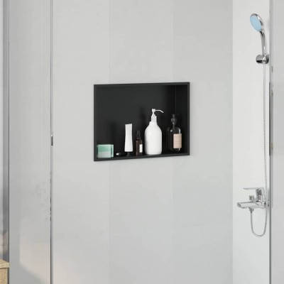 Nisă de Duș Negru 45 x 30 x 9.5 cm Oţel inoxidabil foto