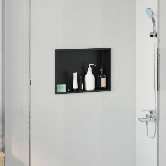 Nisă de Duș Negru 45 x 30 x 9.5 cm Oţel inoxidabil