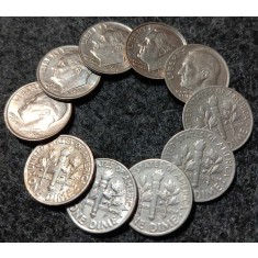 SUA 1970-2000 - 10 cents, circulata (10 bucati)
