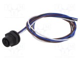 Conector M12 soclu mamă 4 pini 4A 250V IP67 drept cablu LUTRONIC 0,5m