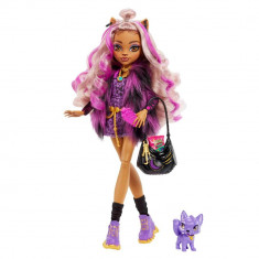 Papusa Monster High Clawdeen Wolf cu animalut si accesorii, HHK52