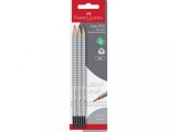 Creion HB cu guma Faber-Castell Grip 2001, 3 buc blister