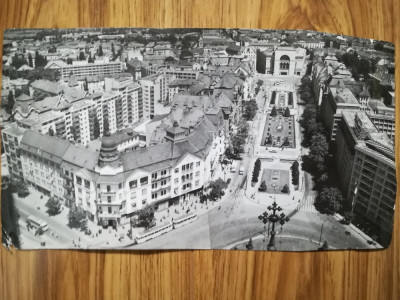 Foto veche aeriana TIMIȘOARA CENTRU 10,5 x19 cm comunism Timis teatru piata foto