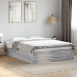 VidaXL Cadru de pat, gri sonoma, 140x200 cm, lemn prelucrat