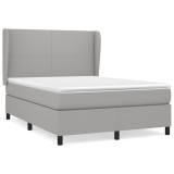 Cumpara ieftin Pat continental, gri deschis, 140x200 cm, material textil