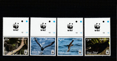 Niuafo&amp;#039;ou 2016-Fauna,Pasari,Petrelul negru,serie 4 val.cu vignete,MNH,Mi.607-610 foto