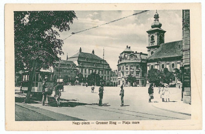 2183 - SIBIU, Piata Mare - old postcard - unused foto