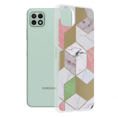 Husa pentru Samsung Galaxy A22 5G, Techsuit Marble Series, Purple Hex foto