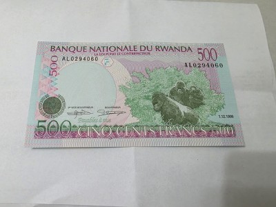 BANCNOTA RWANDA 500 FR 1998 foto