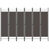 VidaXL Paravan de cameră cu 6 panouri, antracit, 240 x 180 cm