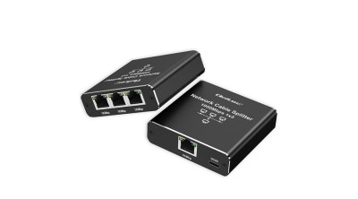 Qoltec Splitter Ethernet mini SWITCH 1x3 RJ45 | 1000Mb/s | USB-C | Aluminiu foto