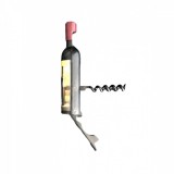 Tirbuson si desfacator din metal, model sticla de vin