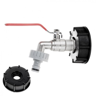Set adaptor IBC S60 x 6, robinet 3 / 4&amp;quot;, filet exterior 1&amp;quot;, cuplaj furtun, Geko G70184 foto