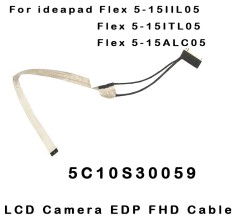 Cablu video LVDS Laptop, Lenovo, Flex 5-15IIL05 Type 81X3, 5C10S30059, 450.0K102.0001, Samos C550 15 EDP FHD CAM WIRE, FHD, 30 pini