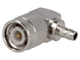 Conector TNC Tată Unghi 90&deg; 50&Omega; Crimpat POM Aurit