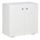 HOMCOM Aparador de Sal&oacute;n con 2 Puertas Armario Auxiliar con 2 Estantes para Libros Ropa Juguetes Estilo Moderno 70x39x70 cm Blanco | Aosom Romania