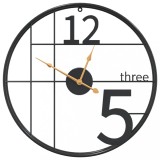 Ceas de perete, negru, &Oslash;50 cm, fier