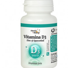 Vitamina d3 (5000ui) cu zinc si quercetina 30cpr dacia plant