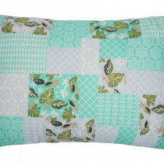 Perna SomnART Green Flowers, 50x70 cm, microfibra Relax KipRoom