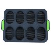 Forme de Silicon pentru Copt, Cyrax, 8 Forme Ovale, pentru Paine si Prajituri, 34.5 x 23.8 x 2.5 cm, Negru/Verde