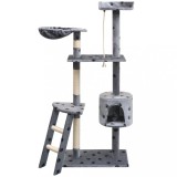 VidaXL Ansamblu pisici cu funie de sisal, 150 cm, imprimeu lăbuțe, gri