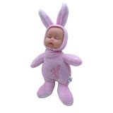 Bebe Iepuras mini imita Anne Geddes roz 18cm pretabil lumanare botez