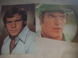 SET 2 CARTI POSTALE 1976 JAMES CAAN/RYAN O&#039;NEAL, Fotografie, Romania de la 1950