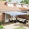 vidaXL Cortina Retractabilă with Manual Albastru și alb 4.5 x 3 m