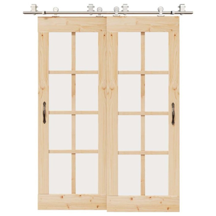 Gossi set piese pentru usa glisanta, argintiu, 183 cm otel inoxidabil