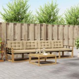 vidaXL Set de canapele de exterior 5 pcs Alb și Bej 79 x 79 x 37 cm 3388403